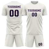 Custom White Purple Soccer Set