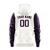 Custom White Purple Hoodie 1818070718B31807