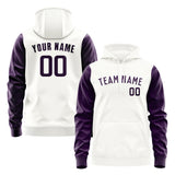 Custom White Purple Hoodie