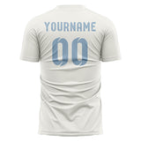 Custom White Light Blue Soccer Jersey