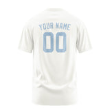 Custom White Light Blue T-Shirt