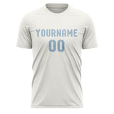 Custom White Light Blue Soccer Jersey