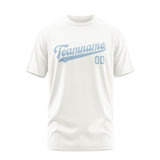 Custom White Light Blue T-Shirt