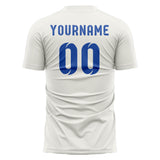 Custom White Sky Blue Soccer Jersey