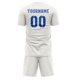 Custom White Sky Blue Soccer Set