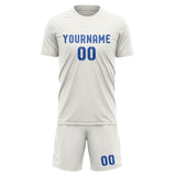Custom White Sky Blue Soccer Set