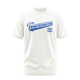 Custom White Sky Blue T-Shirt