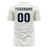 Custom White Blue Soccer Jersey