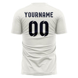 Custom White Navy Soccer Jersey