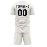 Custom White Navy Soccer Set