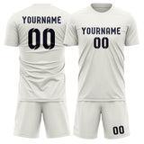 Custom White Navy Soccer Set