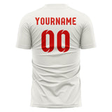Custom White Orange Red Soccer Jersey