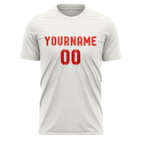Custom White Orange Red Soccer Jersey