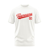 Custom White Orange Red T-Shirt