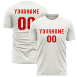Custom White Orange Red Soccer Jersey