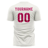 Custom White Pink Soccer Jersey