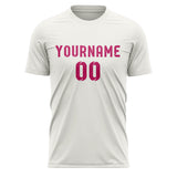 Custom White Pink Soccer Jersey