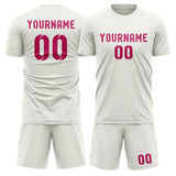 Custom White Pink Soccer Set