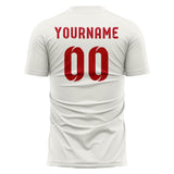 Custom White Red Soccer Jersey