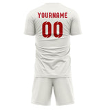 Custom White Red Soccer Set