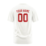 Custom White Red T-Shirt