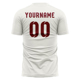 Custom White Crimson Red Soccer Jersey