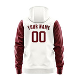 Custom White Crimson Red Hoodie 1818151518B31815