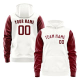 Custom White Crimson Red Hoodie