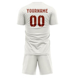 Custom White Coral Red Soccer Set