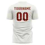 Custom White Coral Red Soccer Jersey