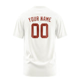 Custom White Coral Red T-Shirt