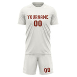 Custom White Coral Red Soccer Set