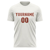 Custom White Coral Red Soccer Jersey