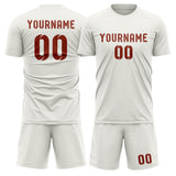 Custom White Coral Red Soccer Set