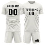 Custom White Black Soccer Set