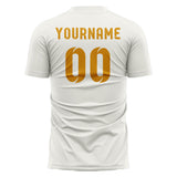 Custom White Yellow Soccer Jersey