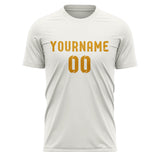 Custom White Yellow Soccer Jersey