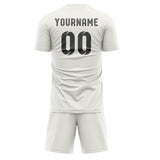 Custom White Dark Grey Soccer Set
