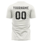 Custom White Dark Grey Soccer Jersey