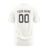 Custom White Dark Grey T-Shirt