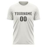 Custom White Dark Grey Soccer Jersey