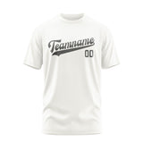 Custom White Dark Grey T-Shirt