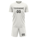 Custom White Dark Grey Soccer Set