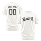 Custom White Dark Grey T-Shirt