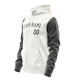 Custom White Dark Grey Hoodie 1818202018B31820