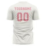 Custom White Light Pink Soccer Jersey