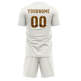 Custom White Khaki Soccer Set
