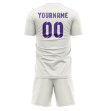 Custom White Light Purple Soccer Set