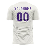 Custom White Light Purple Soccer Jersey