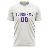 Custom White Light Purple Soccer Jersey
